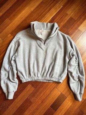 FP Movement by Free People Cropped Half-Zip Pullover - Gray